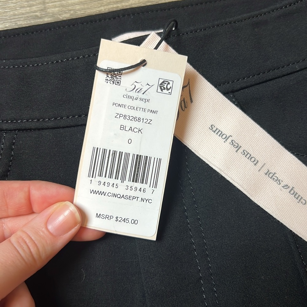 5 à 7 Cinq à Sept Ponte Colette Skinny Pleated Pant Black - Picture 10 of 15